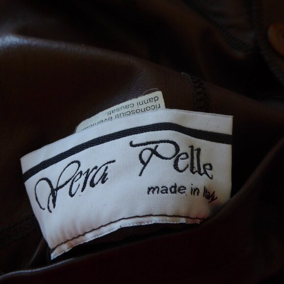Vera Pelle Shasa Brown Reversible Genuine Leather Suede Jacket S Made in Italy - Picture 14 of 16
